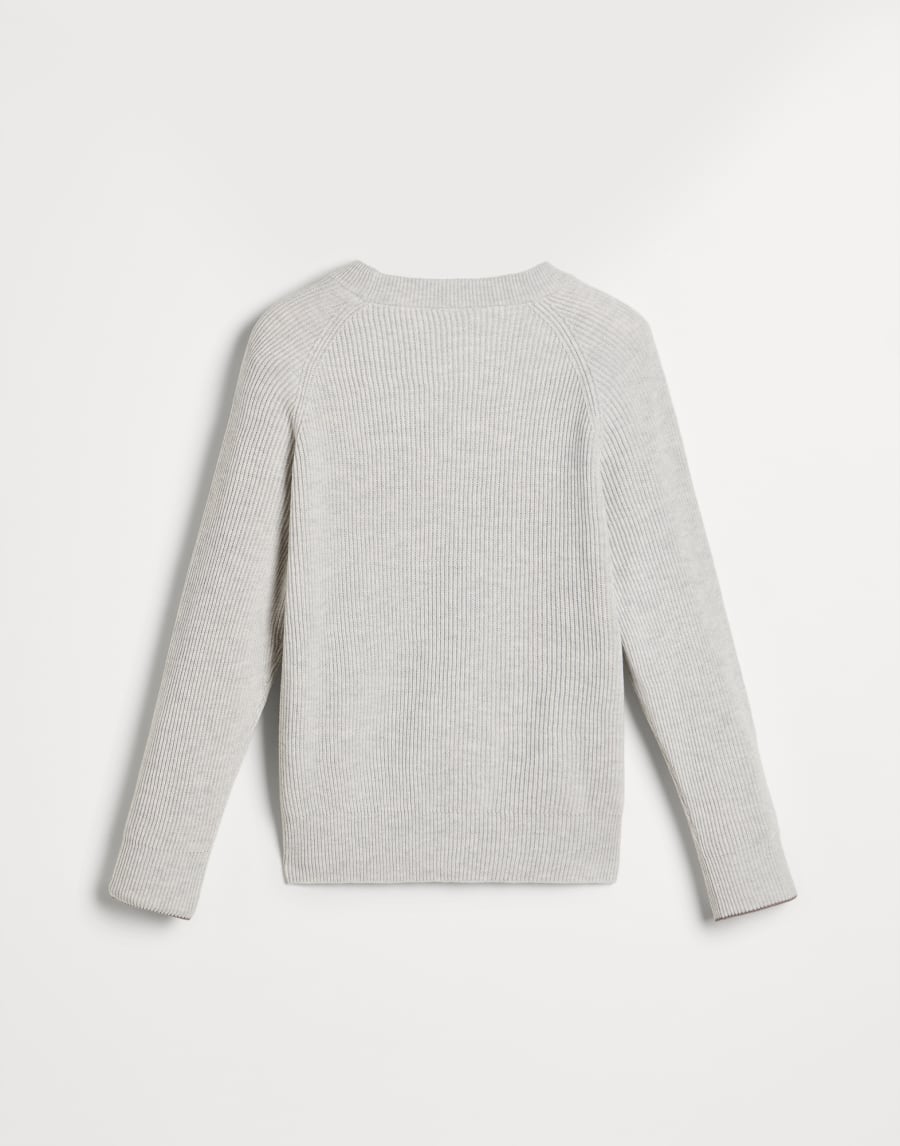 English Rib knit sweater Light Grey Boys - Brunello Cucinelli