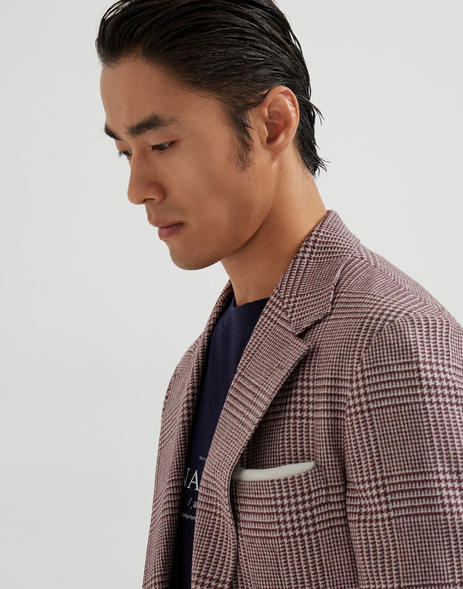 解构设计骑士夹克 紫红 男款 - Brunello Cucinelli