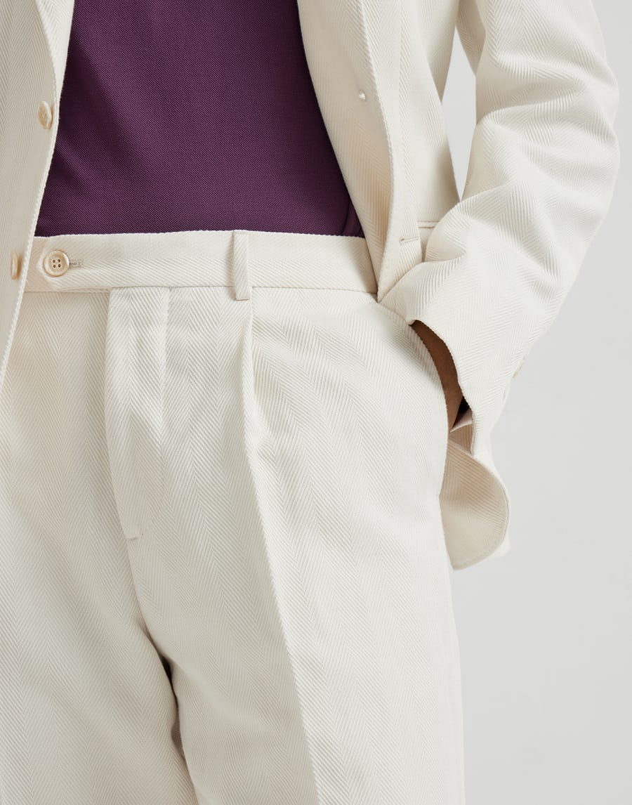 Chevron trousers Ecru Man - Brunello Cucinelli