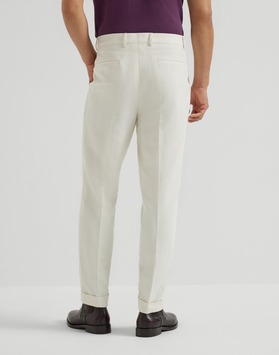 Chevron trousers Ecru Man - Brunello Cucinelli