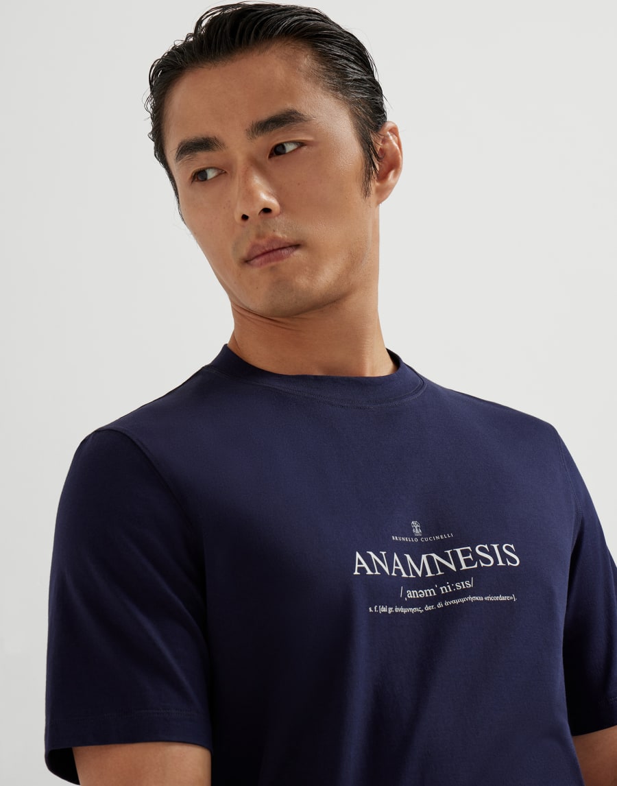 プリント Tシャツ コバルト メンズ - Brunello Cucinelli