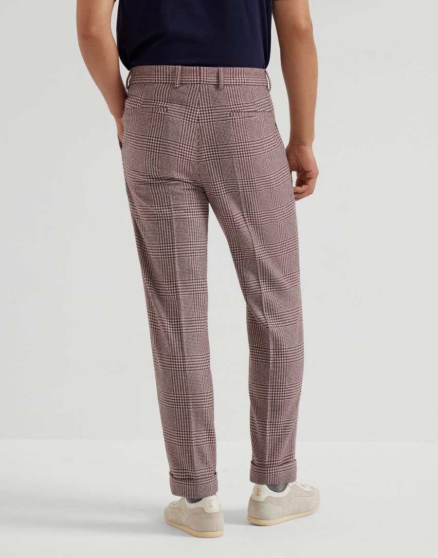 Wool, cashmere and silk trousers Purple-Red Man - Brunello Cucinelli