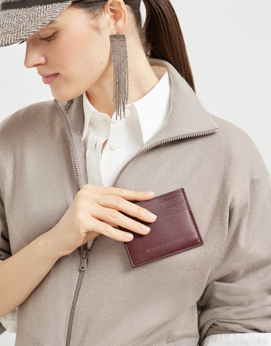 Leather card case Amaranth Woman - Brunello Cucinelli