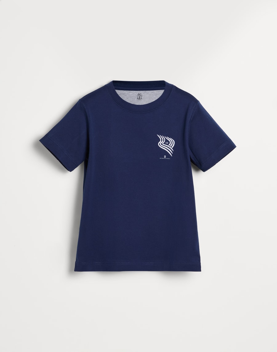 T-shirt with print Blue Boys - Brunello Cucinelli
