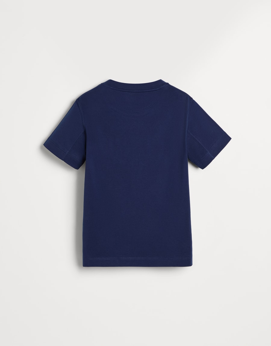 T-shirt with print Blue Boys - Brunello Cucinelli