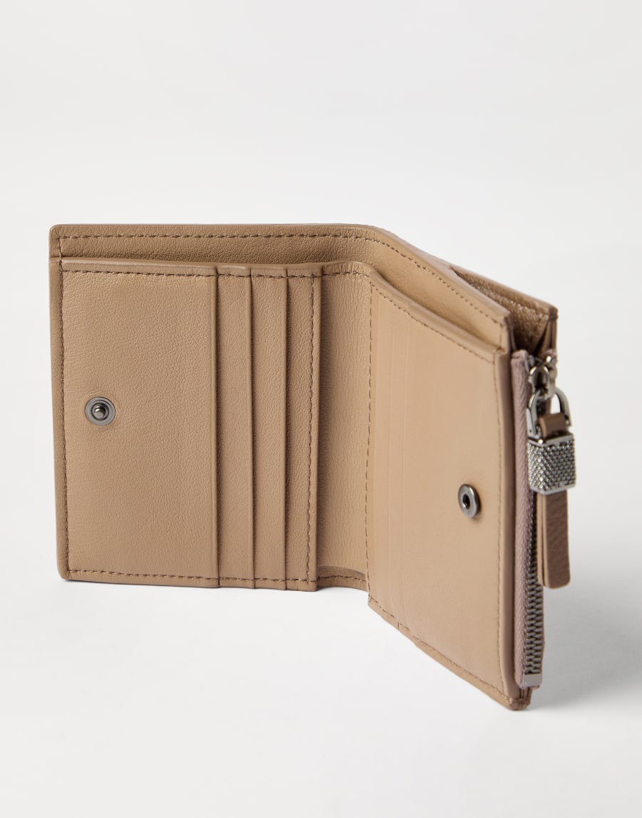 Small wallet with monili Chocolate Woman - Brunello Cucinelli