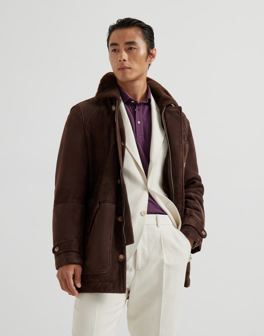 シアリングコート ブラウン メンズ - Brunello Cucinelli