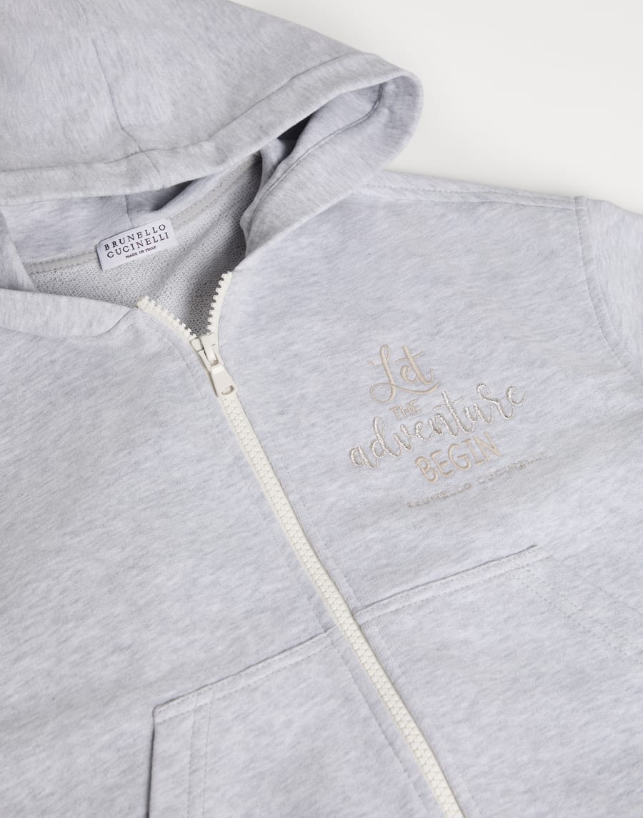 Толстовка из хлопкового футера Светло-Серый Девочки - Brunello Cucinelli