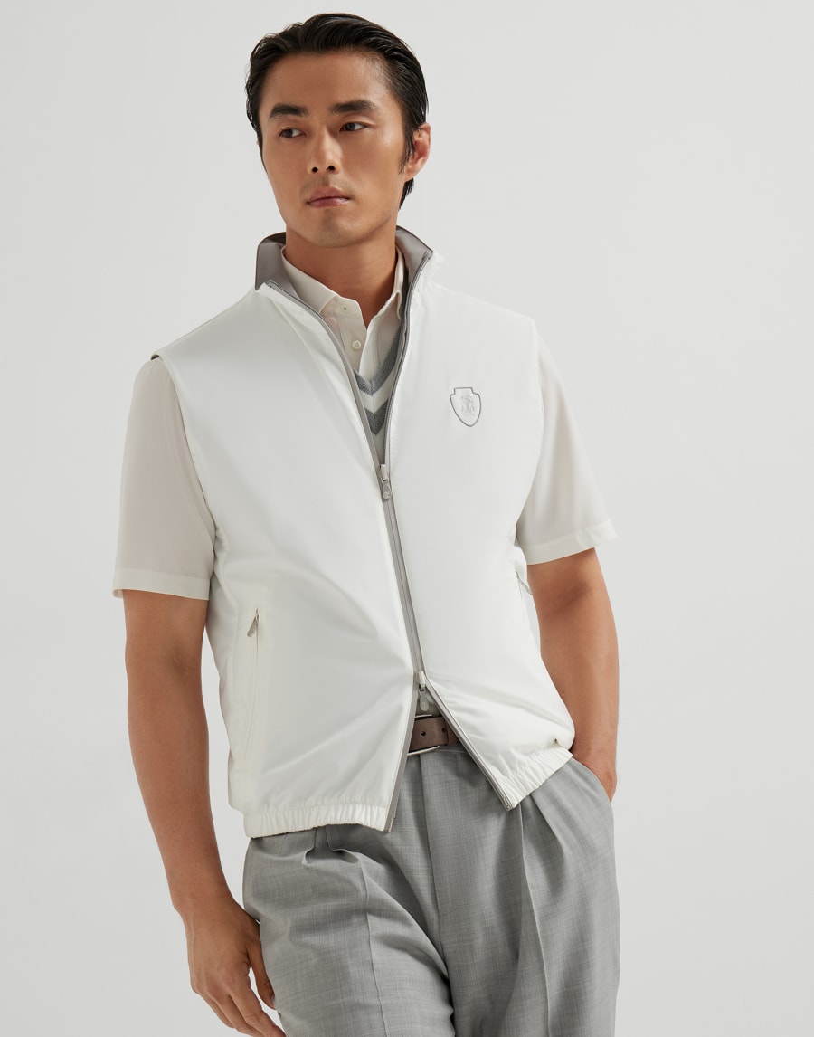 双面穿尼龙马甲 白色 男款 - Brunello Cucinelli