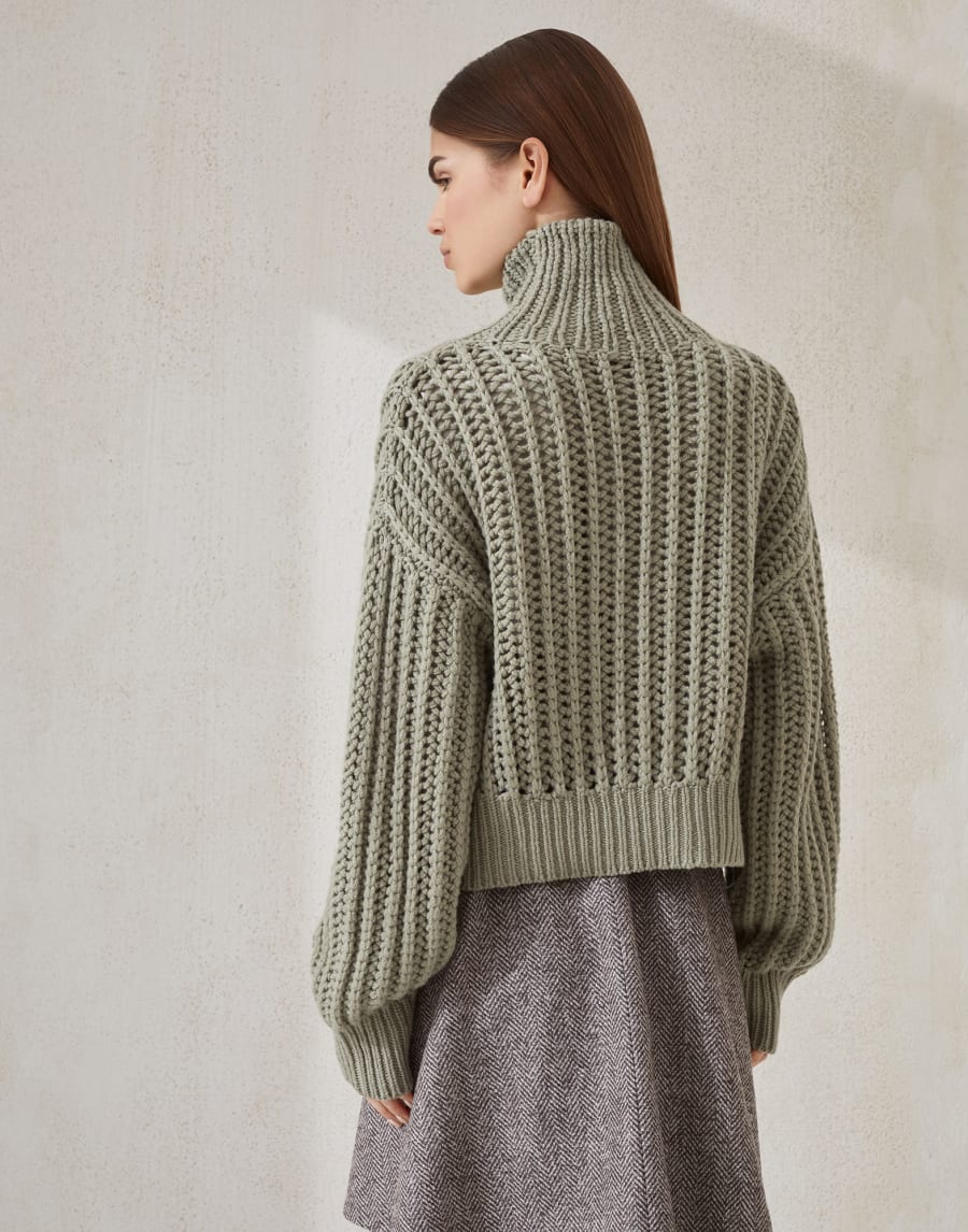 Cashmere Feather yarn sweater Green Woman - Brunello Cucinelli