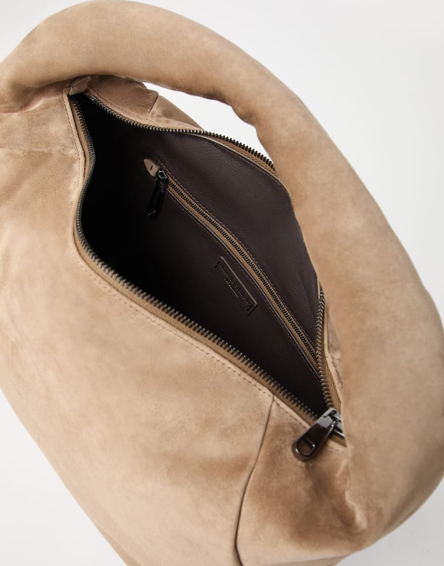 Suede BC Duo Hobo bag Light Brown Woman - Brunello Cucinelli
