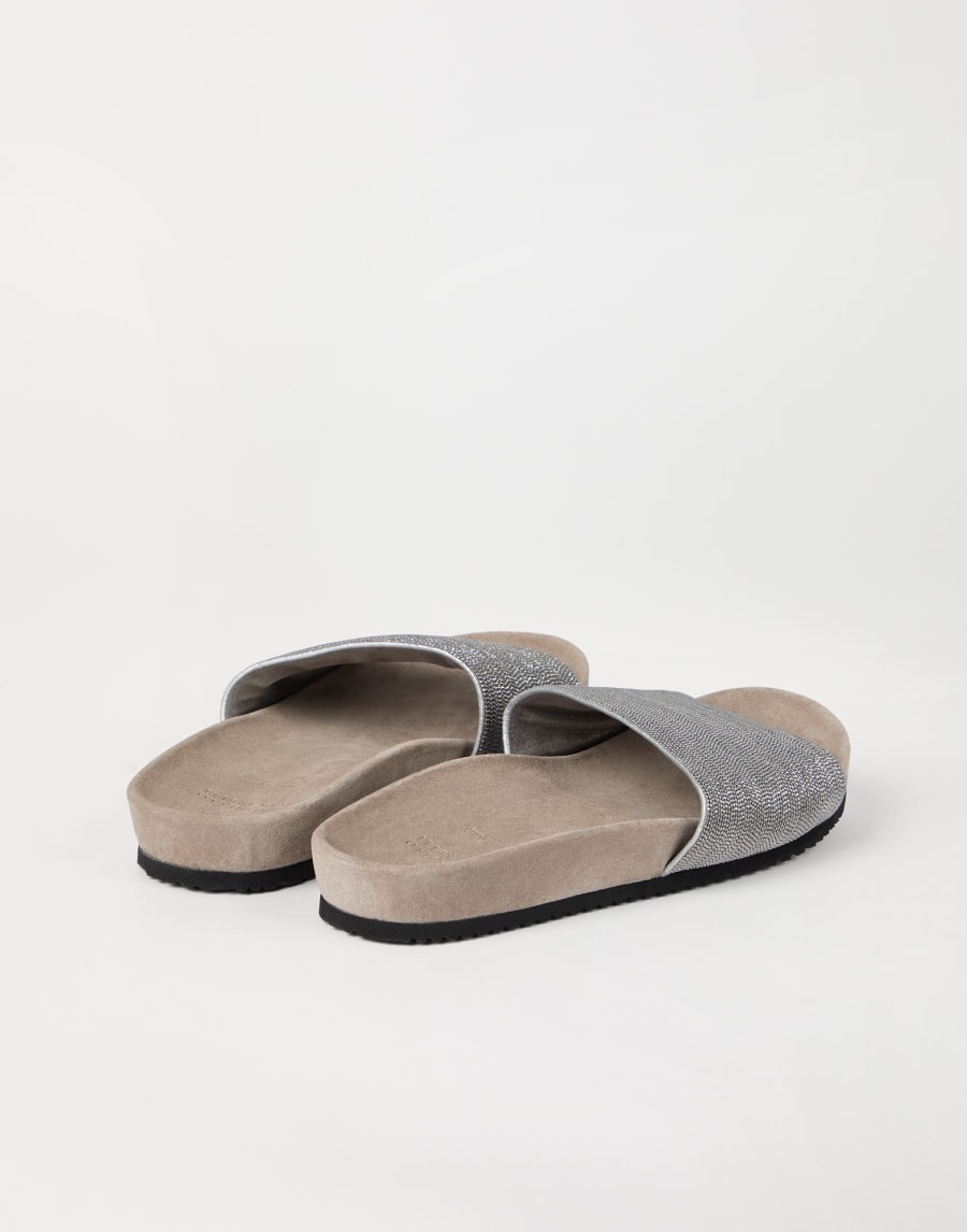 Mules en daim Argent Femme - Brunello Cucinelli