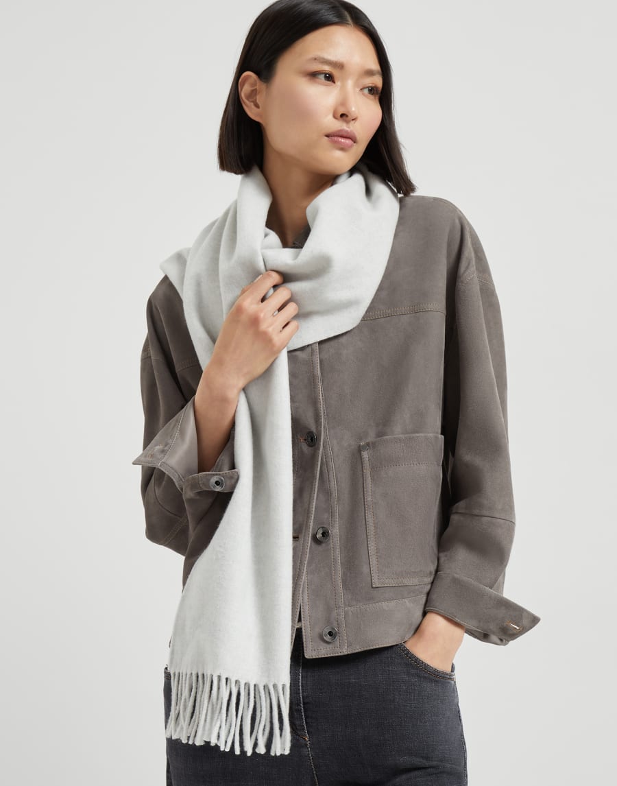 Bufanda de cachemir Gris Claro Mujer - Brunello Cucinelli