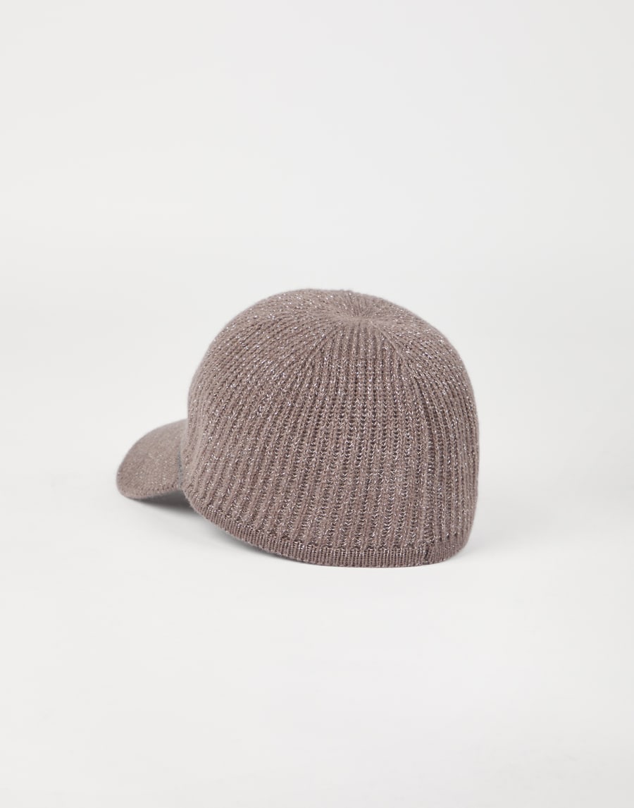Sparkling baseball cap with monili Coffee Woman - Brunello Cucinelli