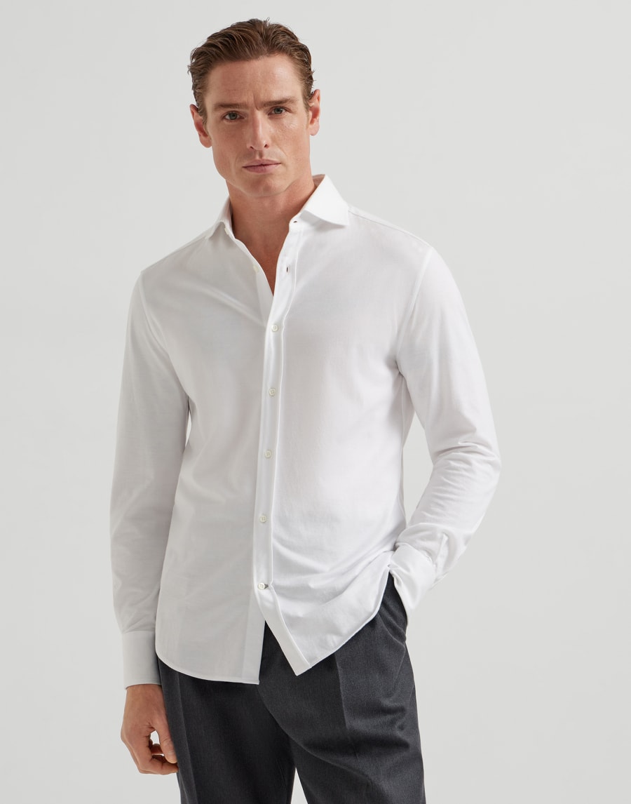 ベーシックフィットシャツ ホワイト メンズ - Brunello Cucinelli