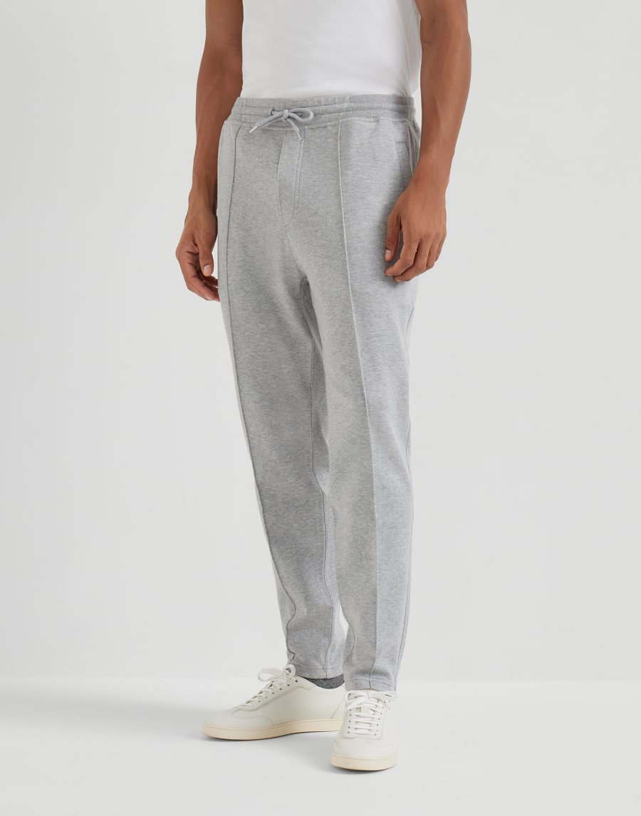 Trousers with crête Medium Grey Man - Brunello Cucinelli