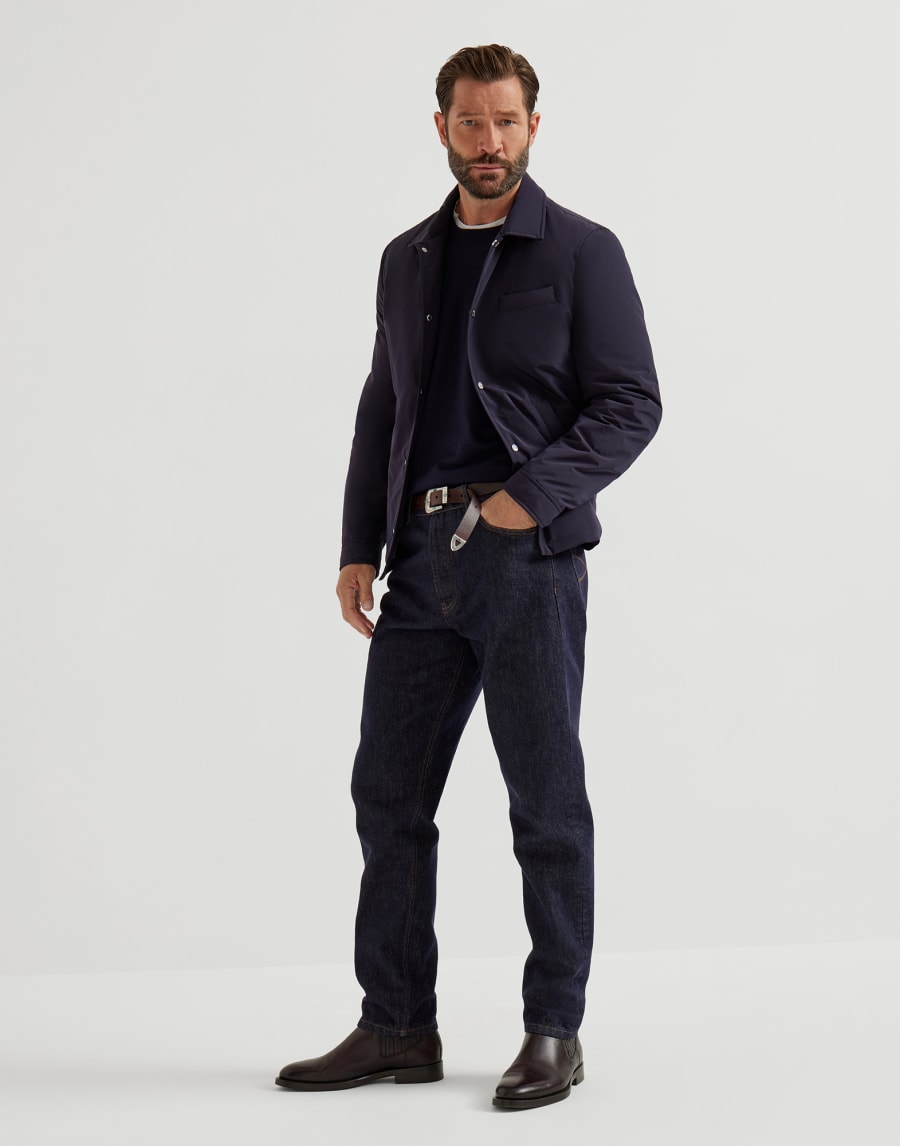 Maglia leggera con toppe Blu Navy Uomo - Brunello Cucinelli