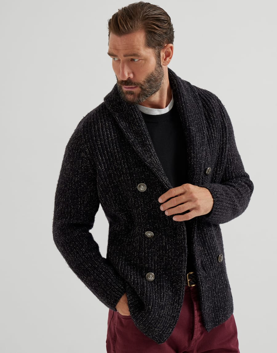 Lightweight sweater with patches Black Man - Brunello Cucinelli