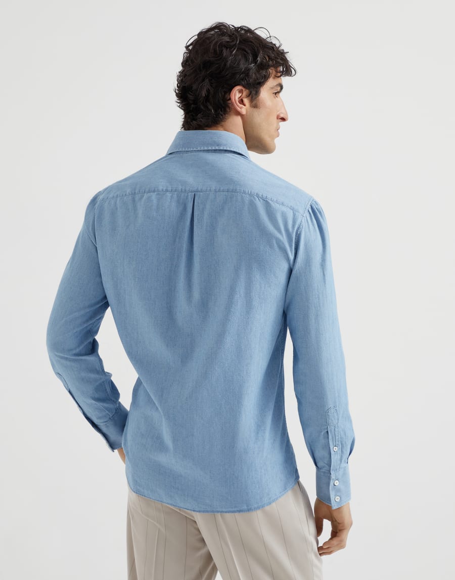Chambray shirt Medium Denim Man - Brunello Cucinelli