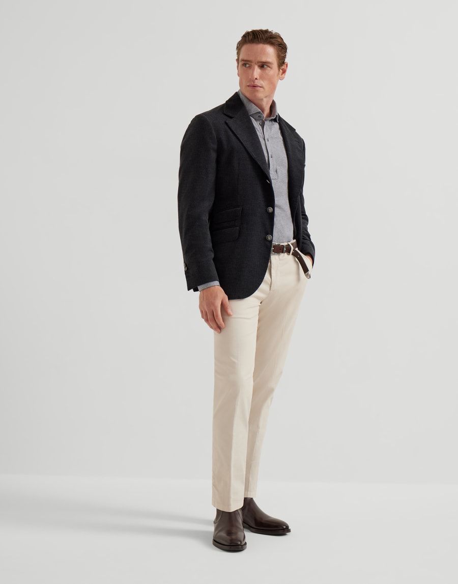Gabardine garment dyed trousers Beige Man - Brunello Cucinelli