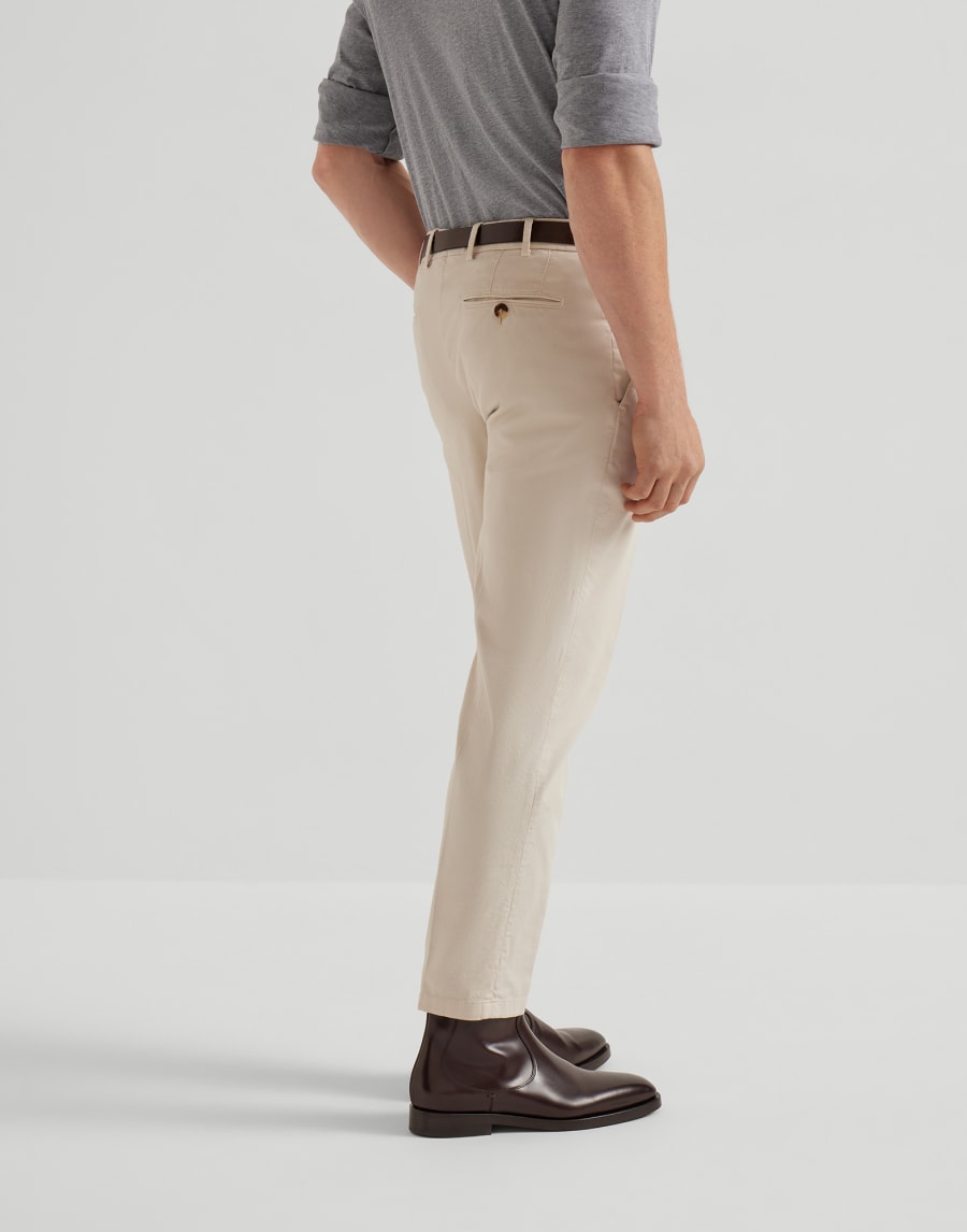 Pantalon en gabardine teint en pièce Beige Homme - Brunello Cucinelli