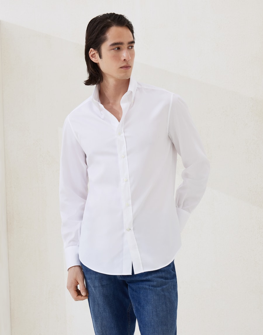 ベーシックフィットシャツ ホワイト メンズ - Brunello Cucinelli