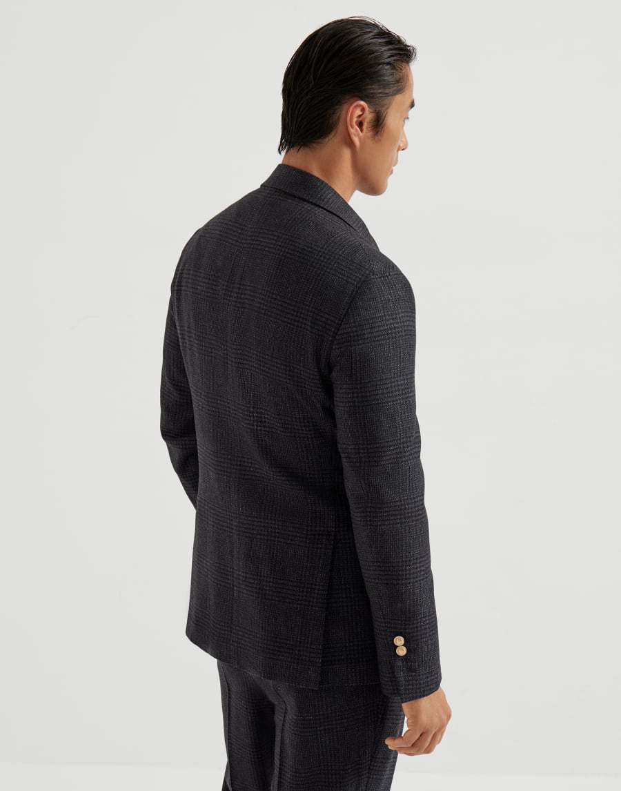 Prince of Wales deconstructed blazer Anthracite Man - Brunello Cucinelli