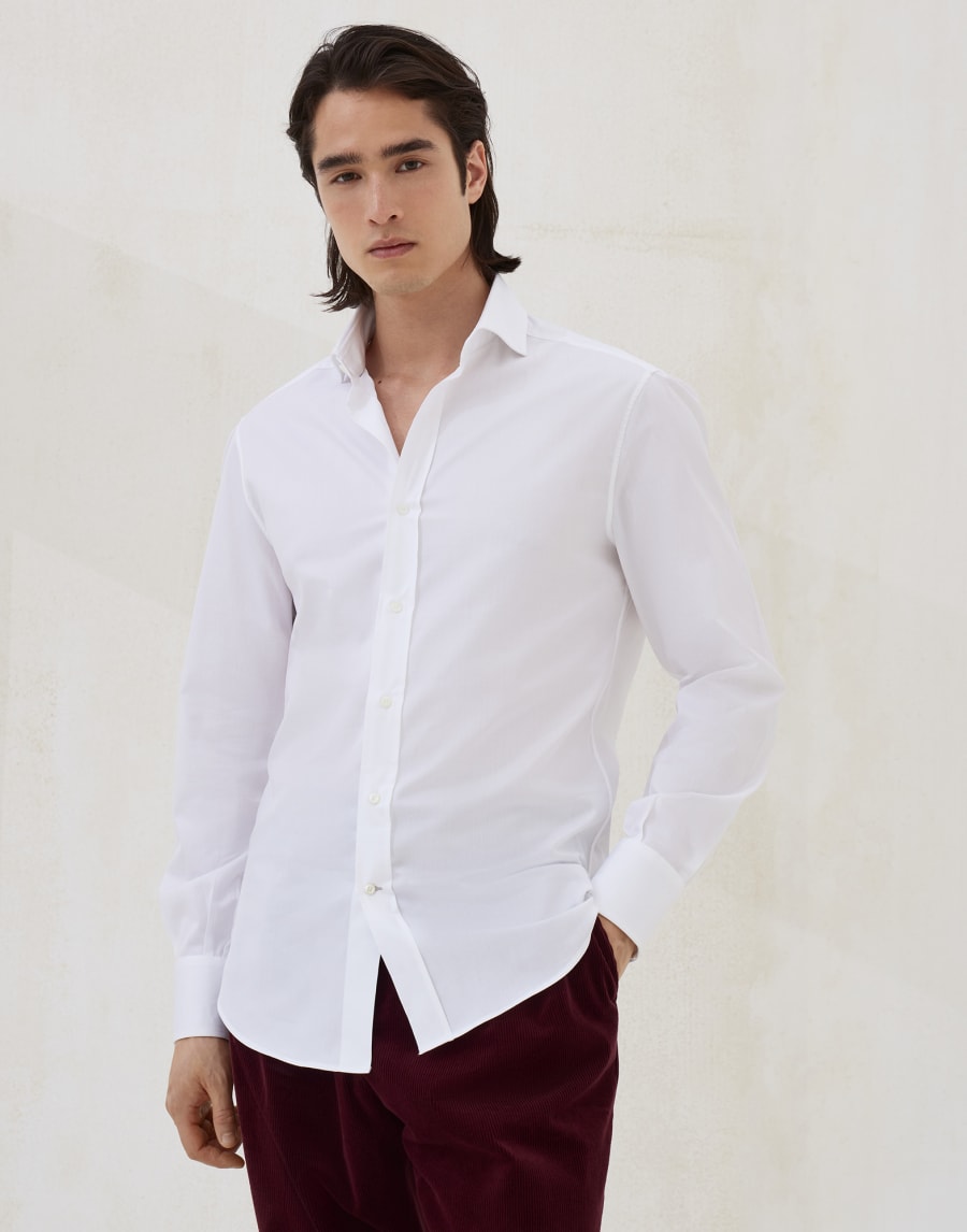 スプレッドカラー付き シャツ ホワイト メンズ - Brunello Cucinelli
