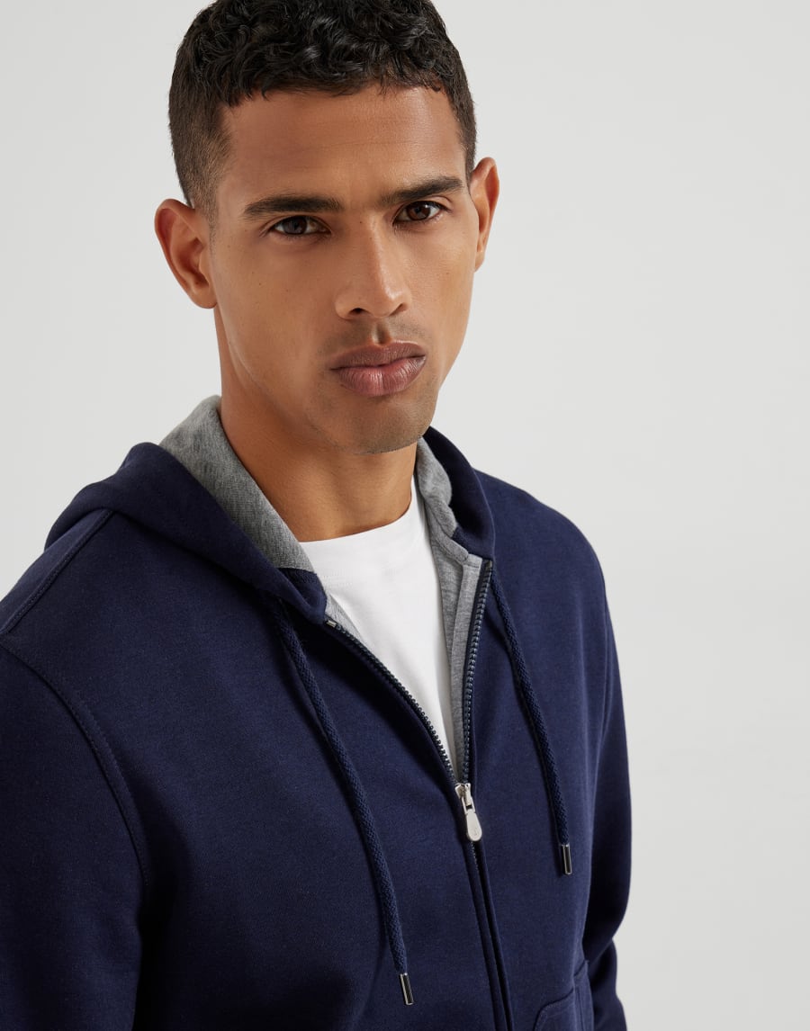 Double cloth sweatshirt Cobalt Man - Brunello Cucinelli