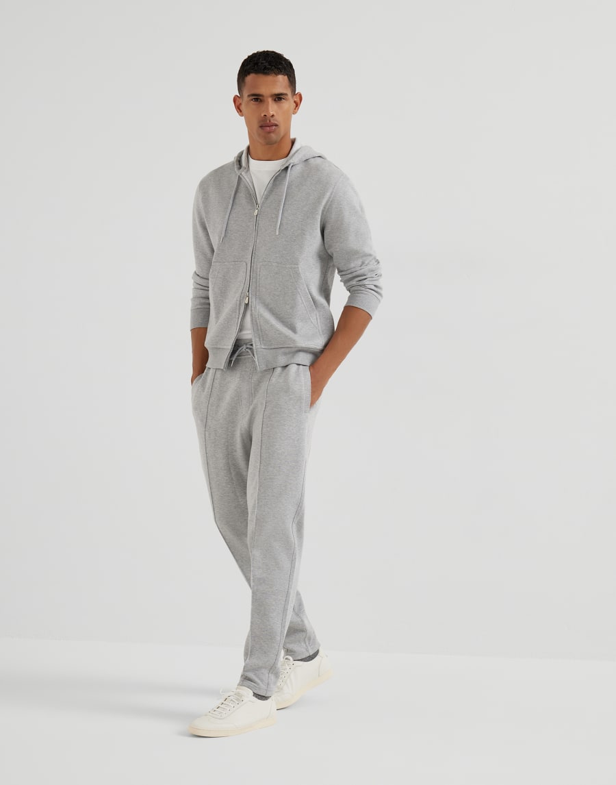 Topwear in felpa double Grigio Medio Uomo - Brunello Cucinelli