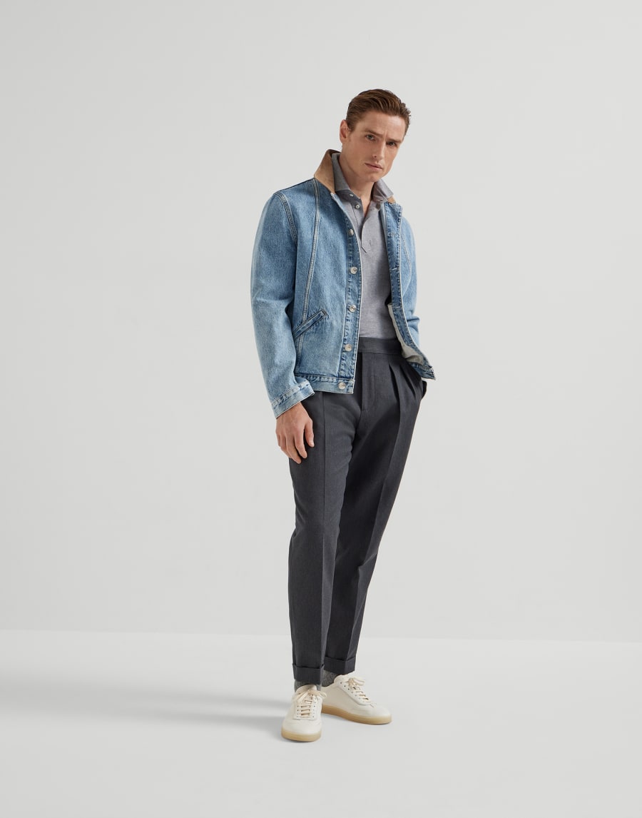 シャツカラー付き ポロシャツ グレー メンズ - Brunello Cucinelli