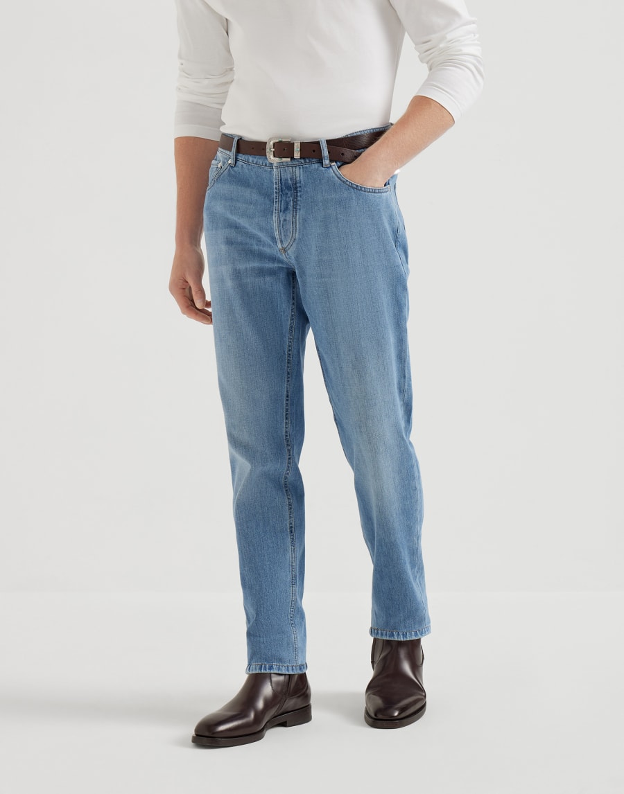 Pantalone in denim leggero Denim Chiaro Uomo - Brunello Cucinelli