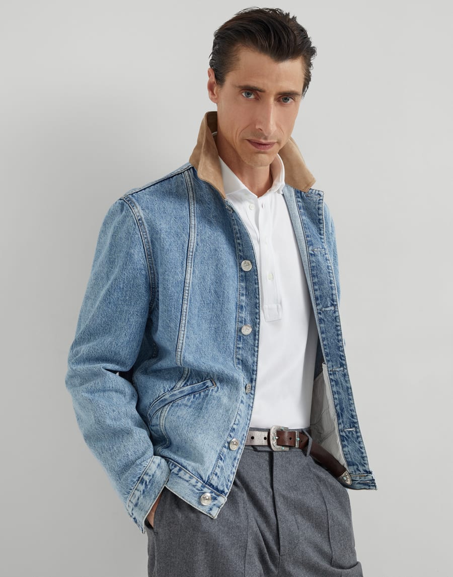 平纹针织面料马球衫 白色 男款 - Brunello Cucinelli