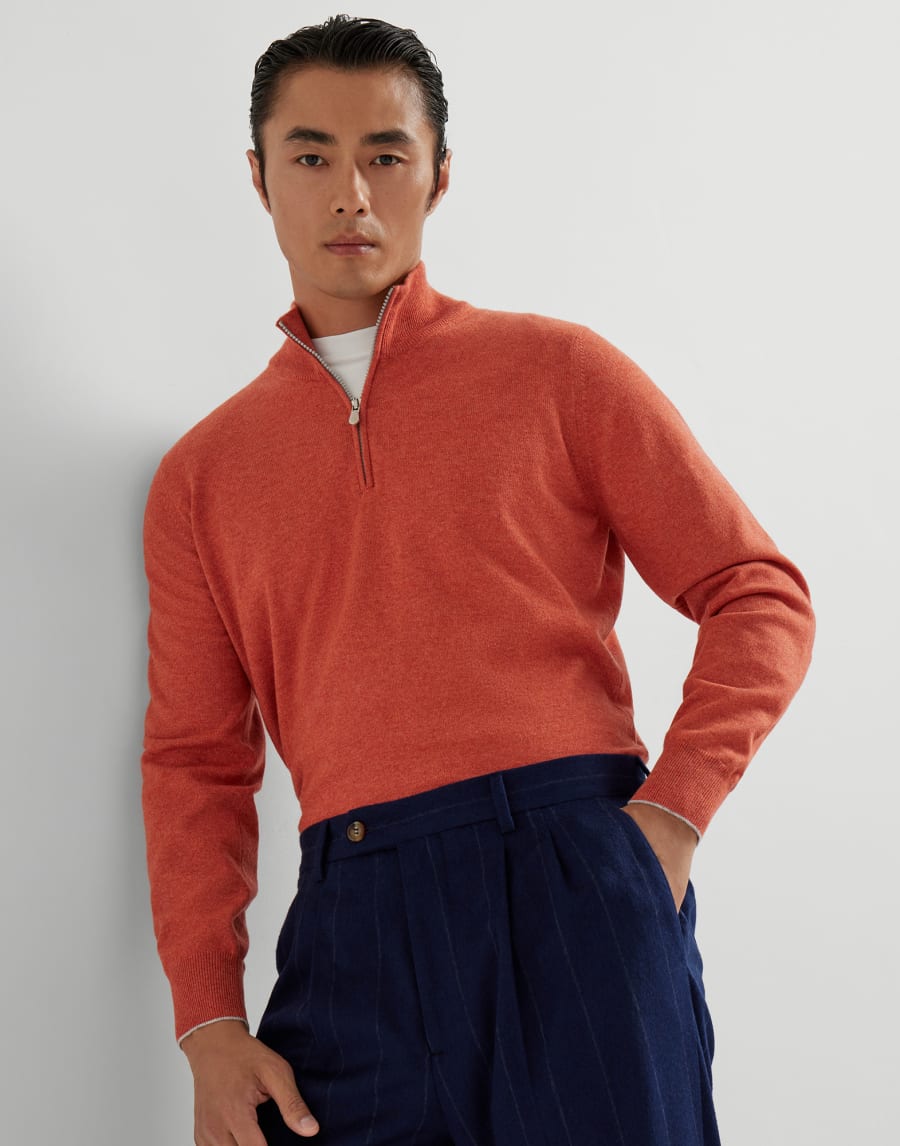 Jersey de cachemir Naranja Hombre - Brunello Cucinelli
