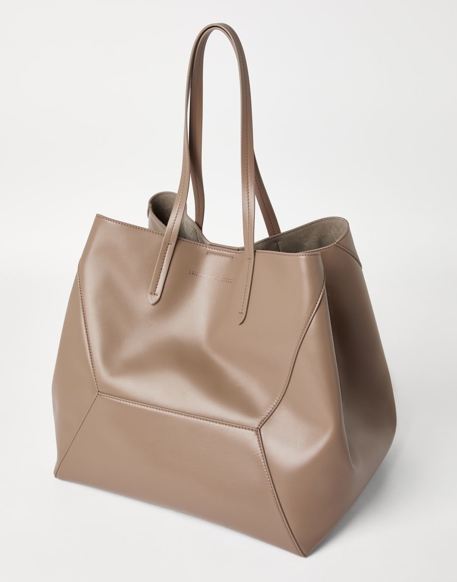 Большая сумка BC Duo из телячьей кожи Ореховый Женщина - Brunello Cucinelli