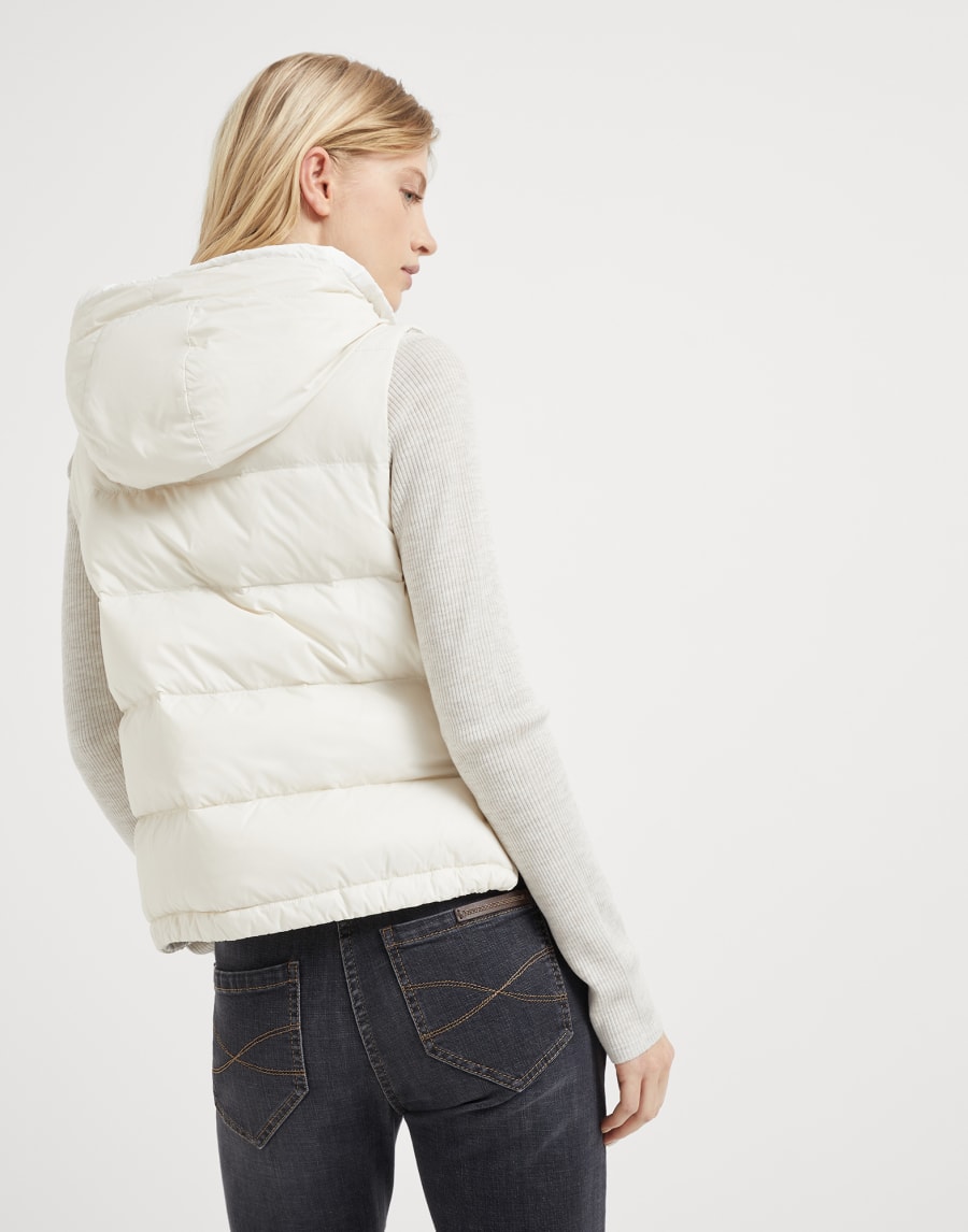 Nylon down vest Milk Woman - Brunello Cucinelli
