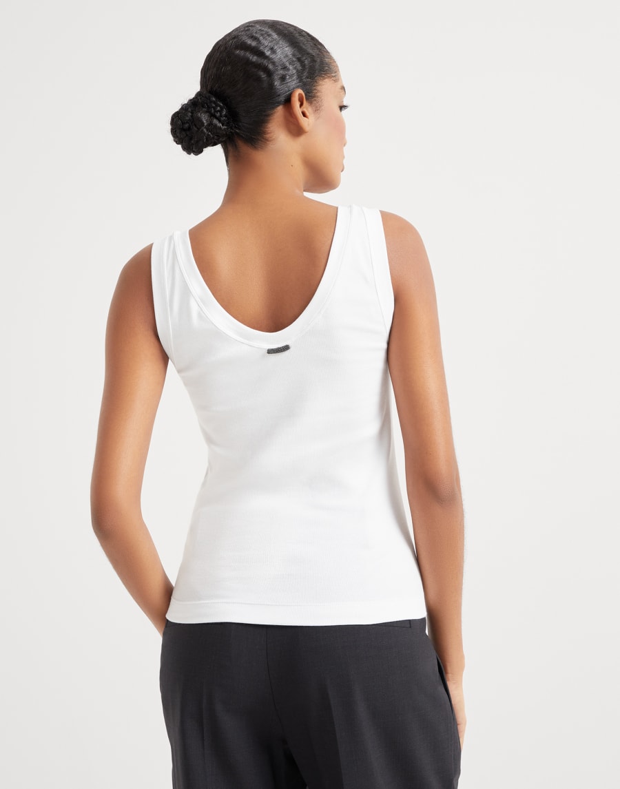 Ribbed jersey top White Woman - Brunello Cucinelli