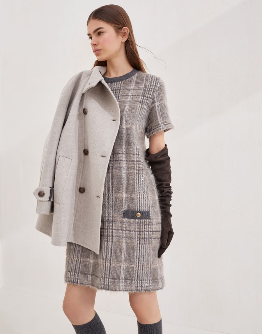 Платье Jacquard Dazzling Check Мультиколор Женщина - Brunello Cucinelli