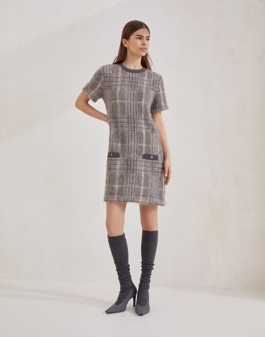 Платье Jacquard Dazzling Check Мультиколор Женщина - Brunello Cucinelli