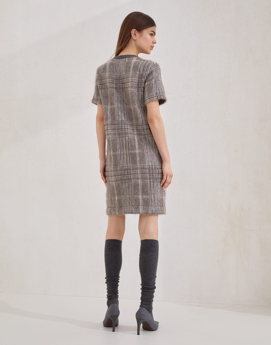 Jacquard dress with dazzling check Multicoloured Woman - Brunello Cucinelli