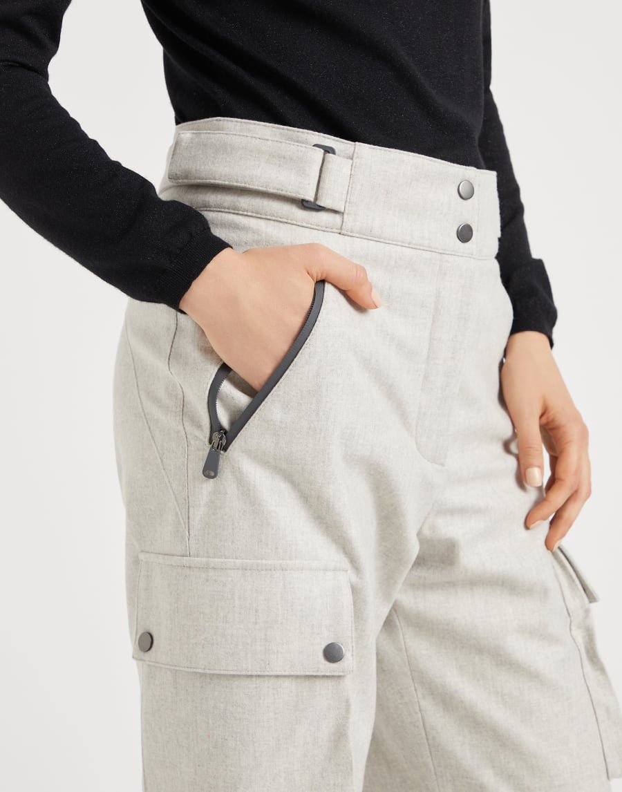 Mountain Cargo trousers Light Grey Woman - Brunello Cucinelli