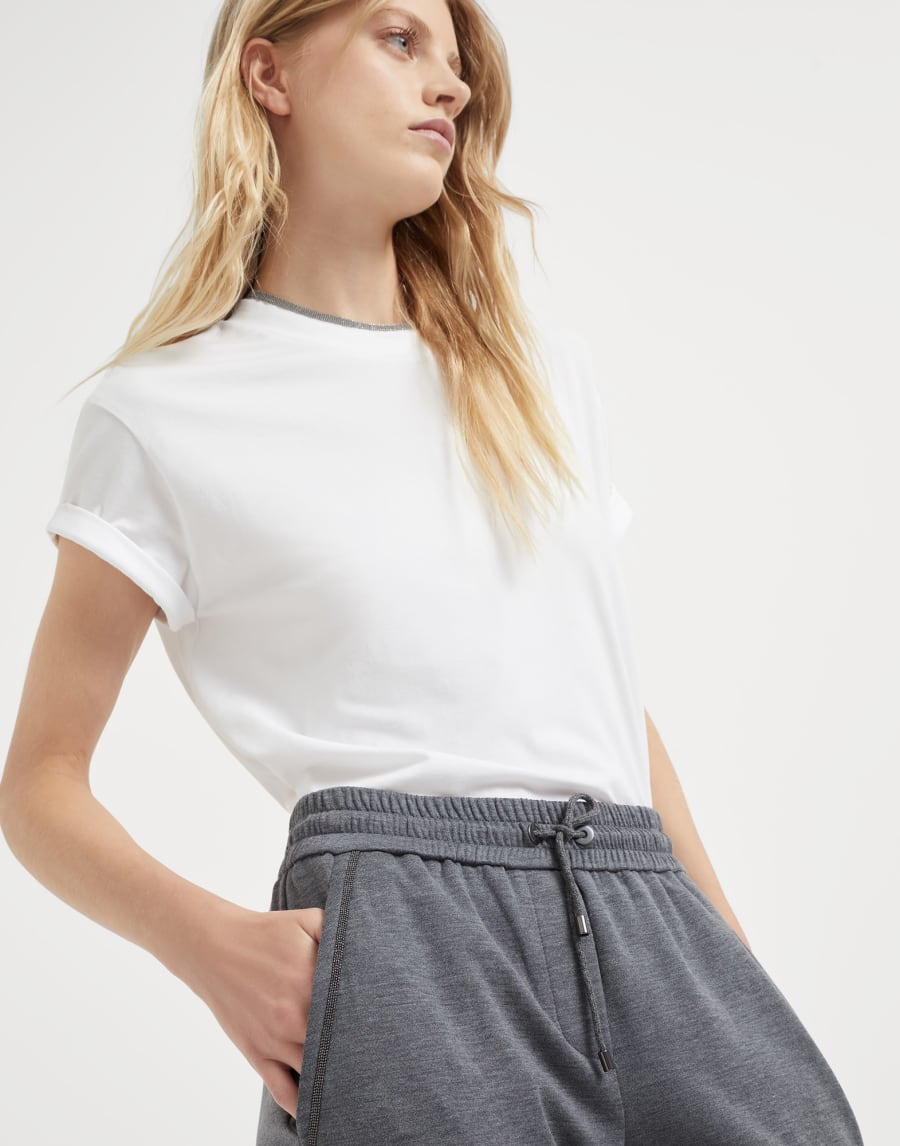 French terry trousers Dark Grey Woman - Brunello Cucinelli