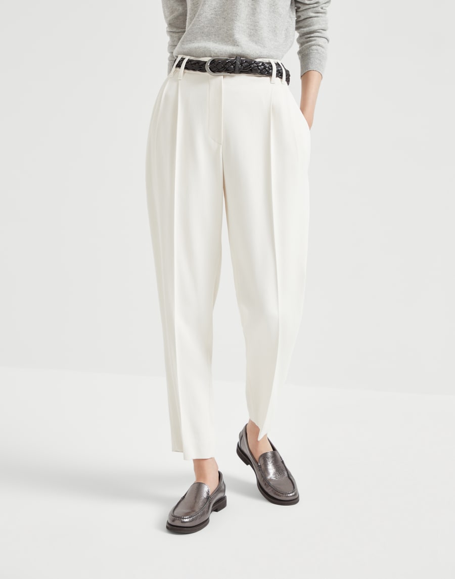 Брюки Slouchy Молочный Женщина - Brunello Cucinelli