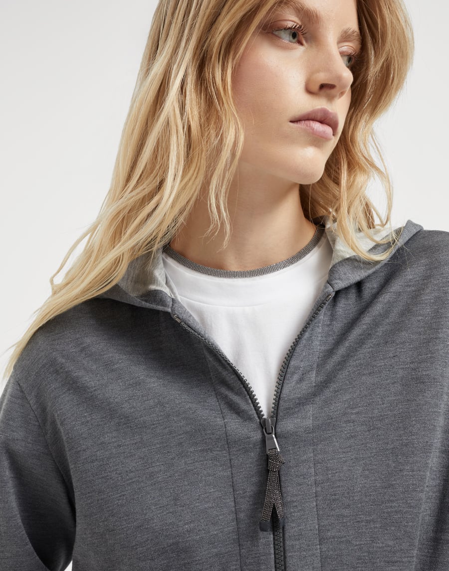 Sweatshirt with monili Dark Grey Woman - Brunello Cucinelli