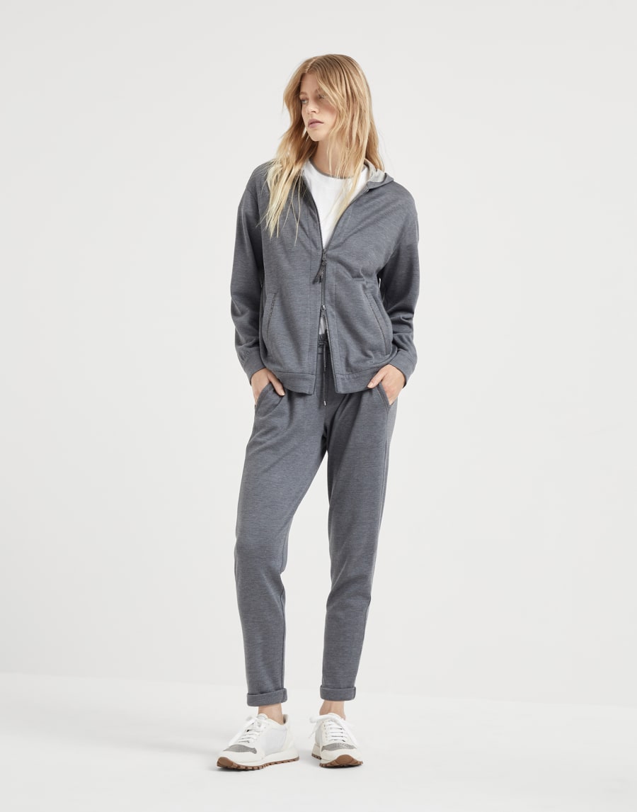 Sweatshirt with monili Dark Grey Woman - Brunello Cucinelli