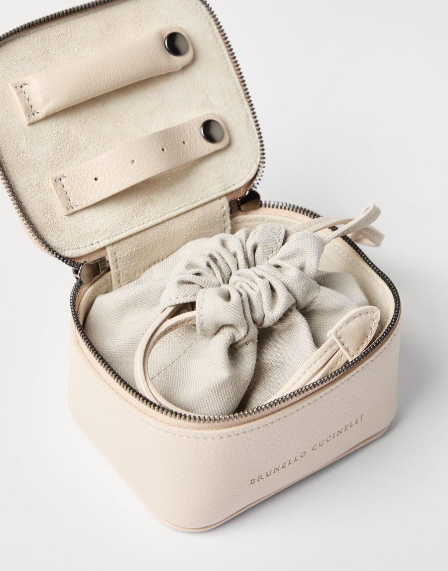 Small leather jewelry box Ivory Woman - Brunello Cucinelli