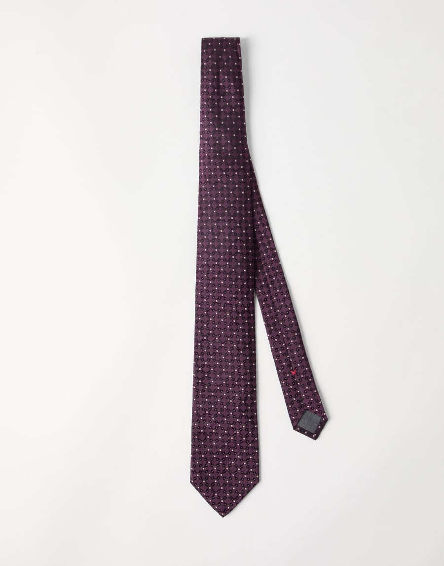 Necktie with jacquard pattern Burgundy Man - Brunello Cucinelli