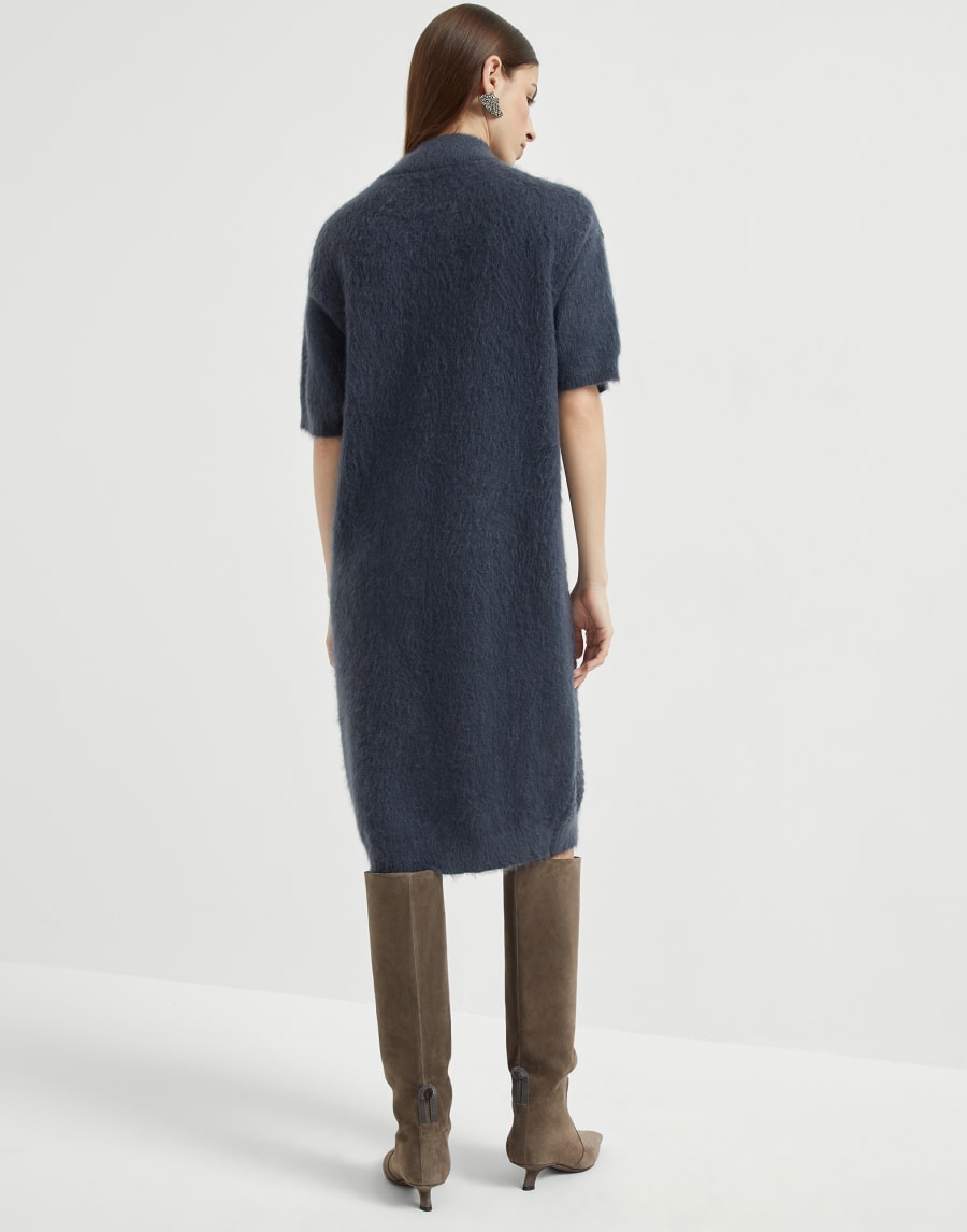 Dress with dazzling croc motif Navy Blue Woman - Brunello Cucinelli