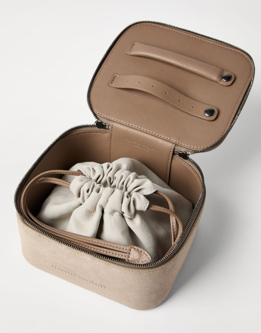 Suede jewelry box Beige Woman - Brunello Cucinelli