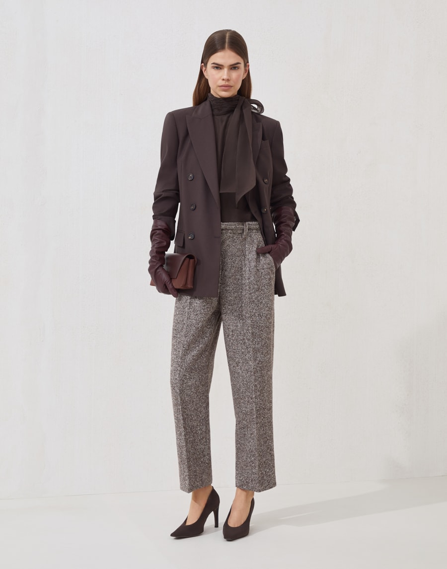 Pantalon Straight Crop Marron Femme - Brunello Cucinelli